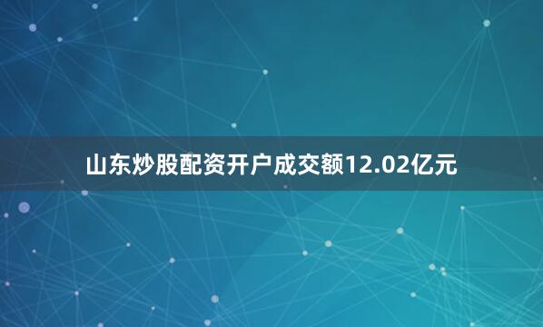 山东炒股配资开户成交额12.02亿元