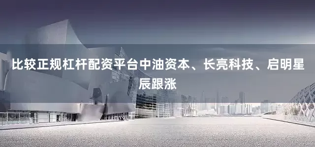 比较正规杠杆配资平台中油资本、长亮科技、启明星辰跟涨